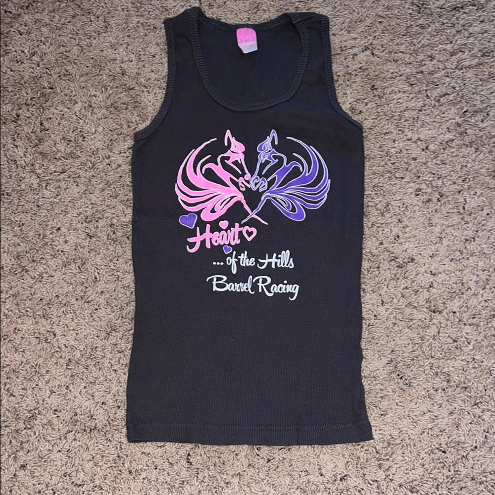 Grey Tank Top with Pink and Purple Graphic